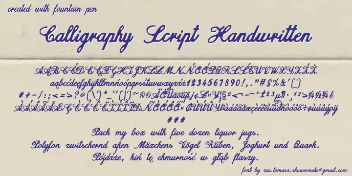 Calligraphy Script Handwritten字体 1
