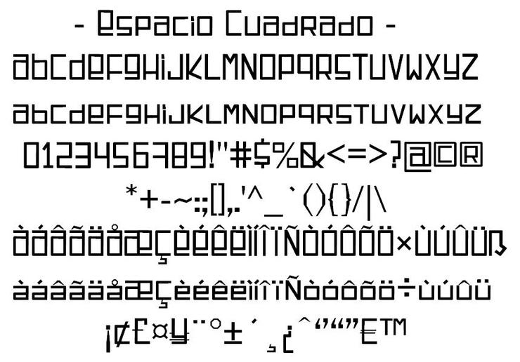 Espacio Cuadrado字体 2