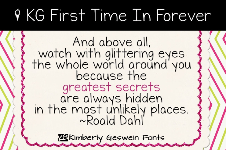KG First Time In Forever字体 2