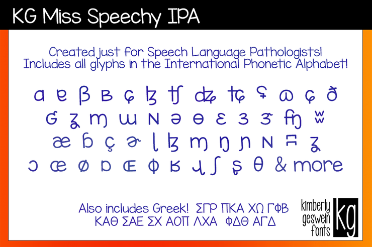 KG Miss Speechy IPA字体 1