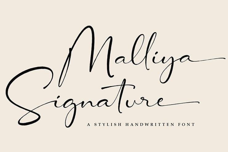 Malliya Signature字体 1