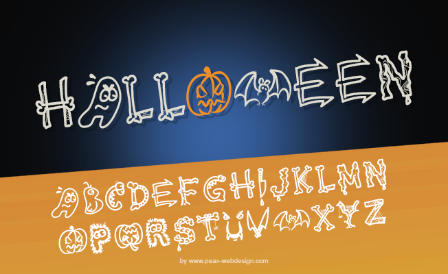 PW HALLOWEEN字体 1