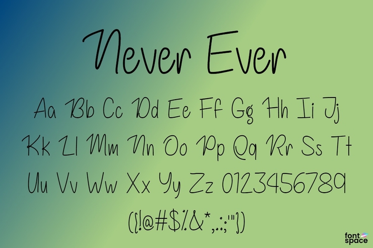 Never Ever字体 2