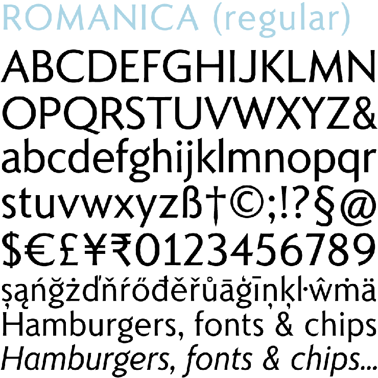 Romanica字体 1