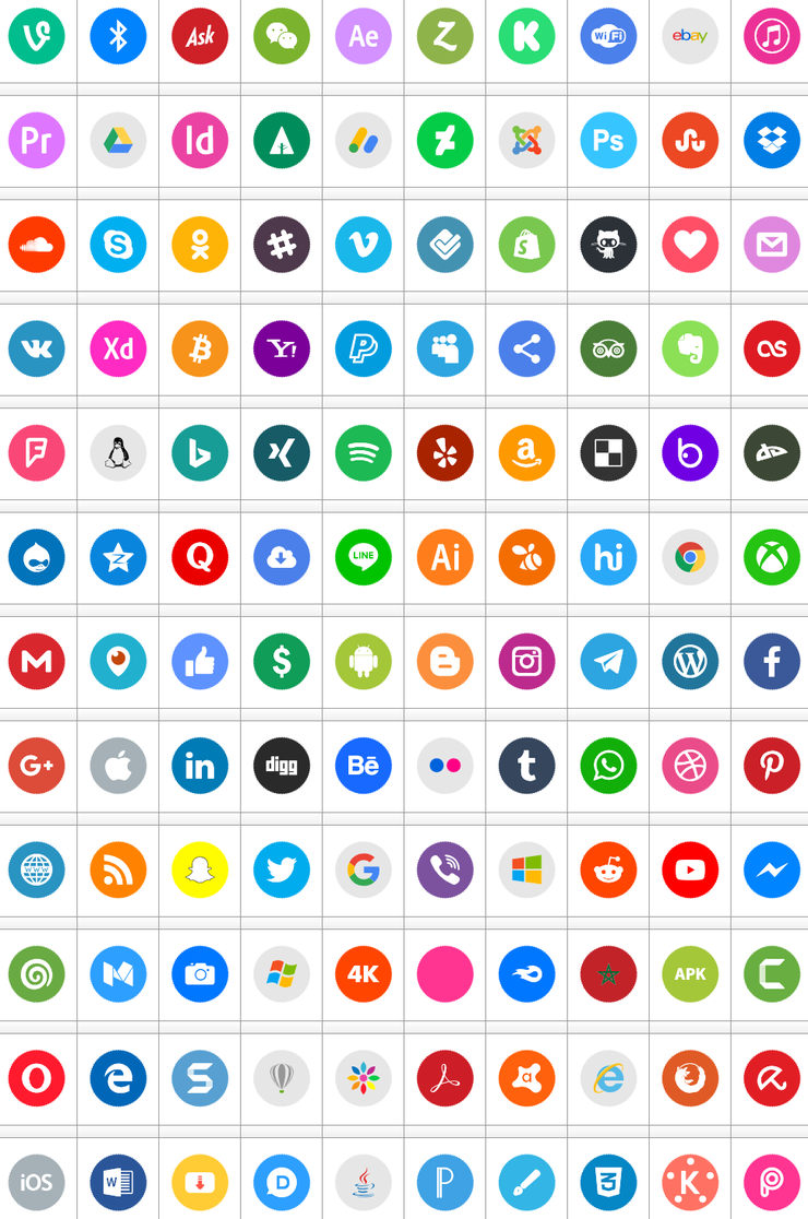 Icons Social Media 8字体 2