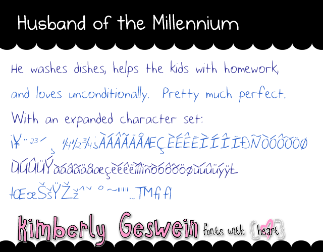 Husband of the Millennium字体 1