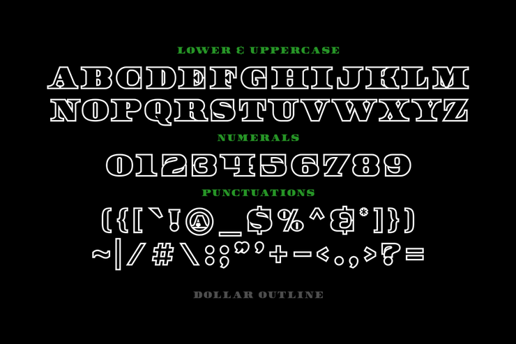 Dollar Outline字体 2