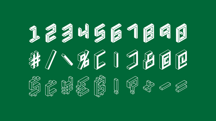 3D Isometric字体 4