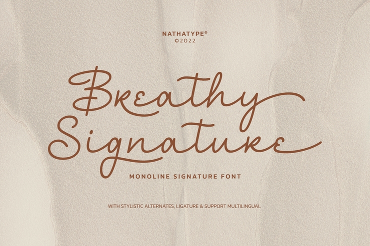 Breathy Signature字体 2