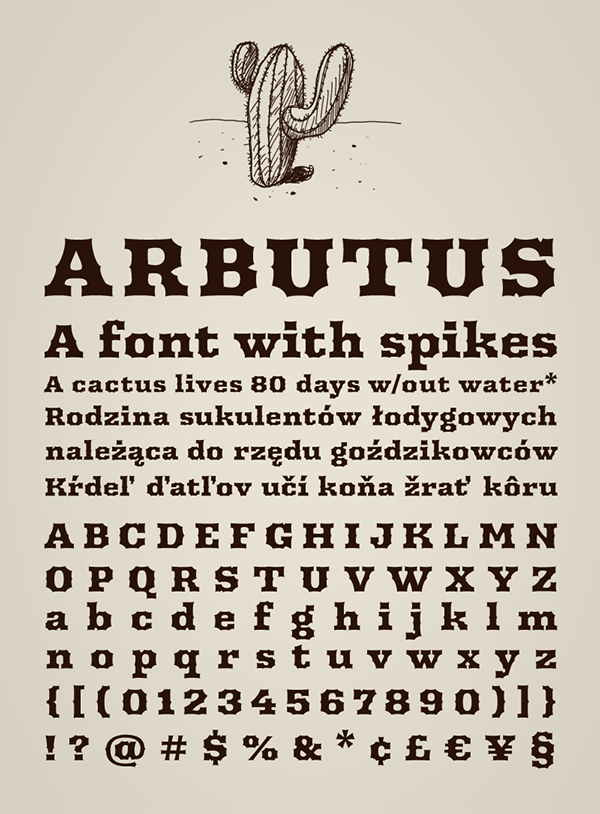 Arbutus字体 5