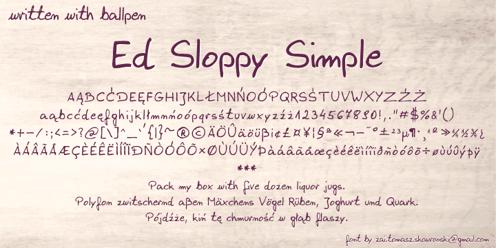 Ed Sloppy Simple字体 2