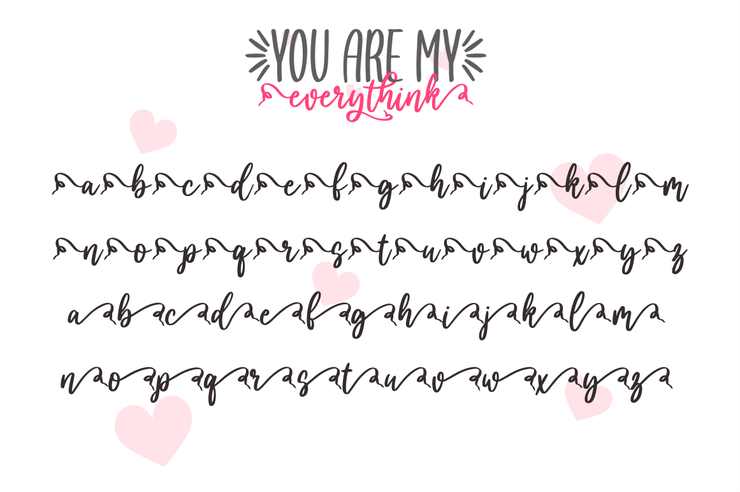 you are my everythink script字体 4