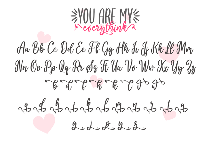 you are my everythink script字体 9