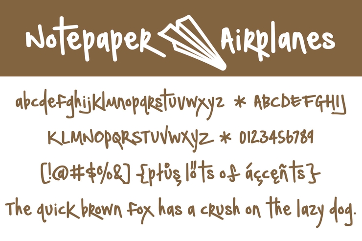Notepaper Airplanes字体 2