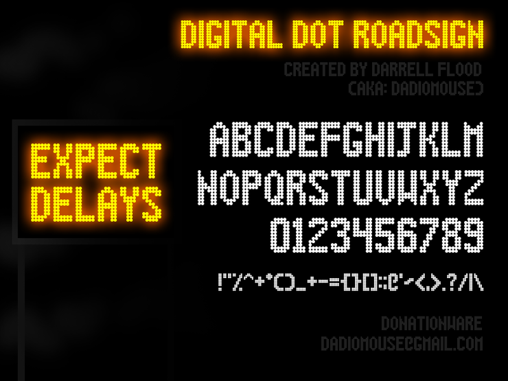 Digital Dot Roadsign字体 1
