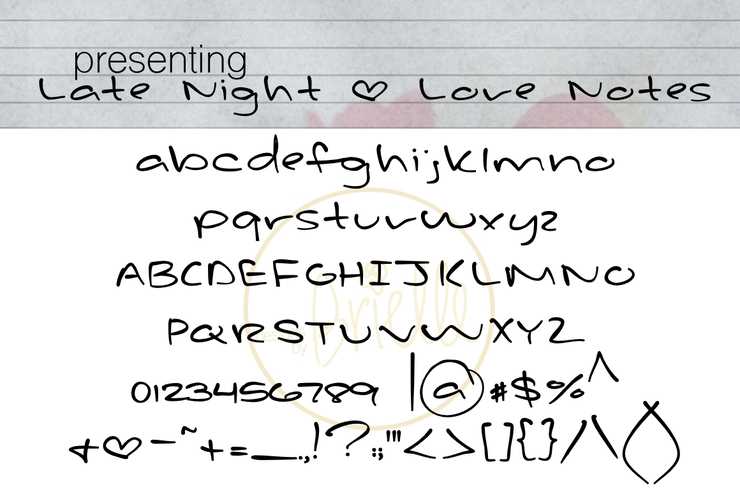 Late Night * Love Notes字体 1