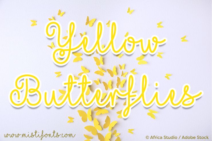 Mf Yellow Butterflies字体 1