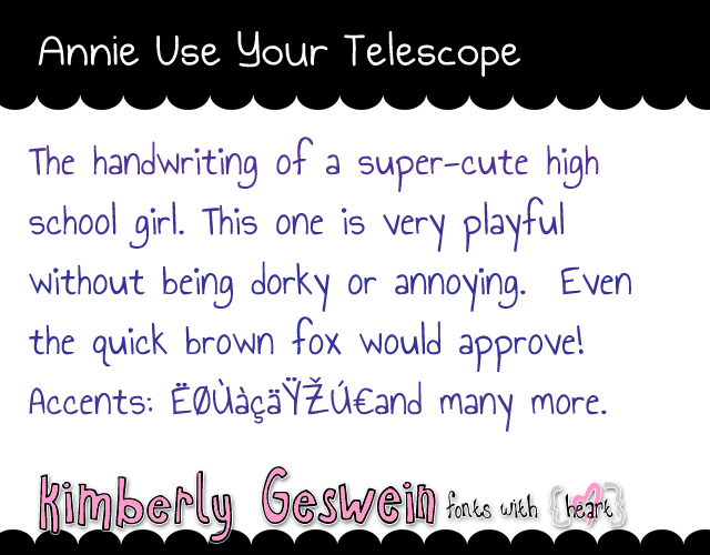 Annie Use Your Telescope字体 1