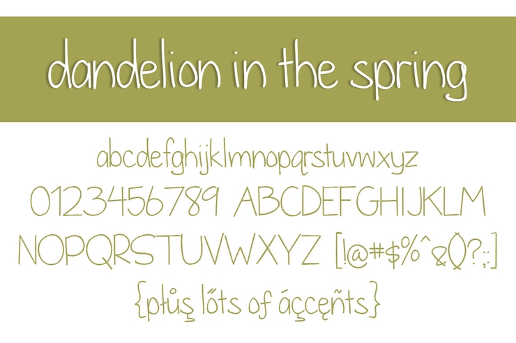 dandelion in the spring字体 3