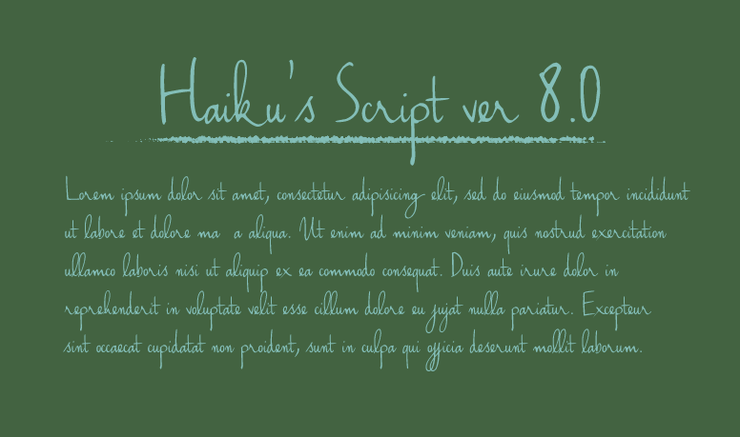 Haiku's Script ver.06字体 2