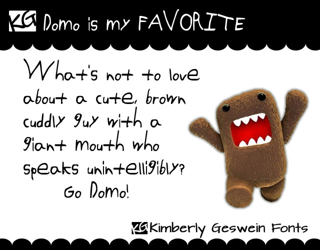 Domo is my FAVORITE字体 1
