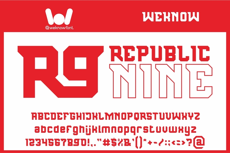 REPUBLIC NINE字体 1