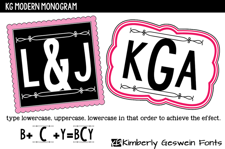 KG Modern Monogram字体 3