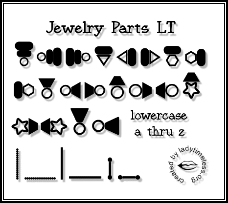 Jewelry Parts LT字体 1