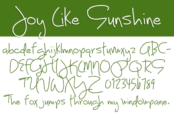 Joy Like Sunshine Through My Wi字体 1