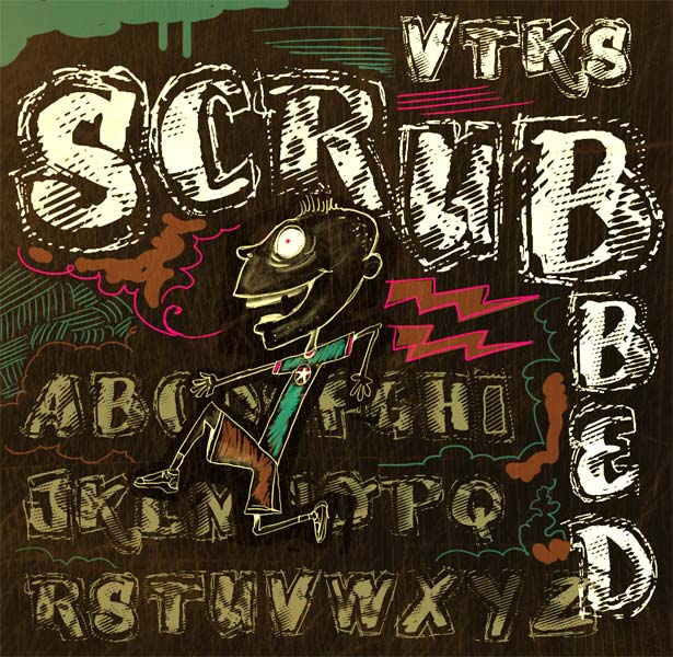 VTKS SCRUBBED字体 1