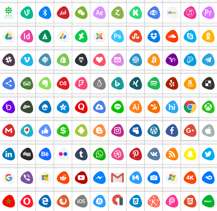 Social Logos Color字体 1