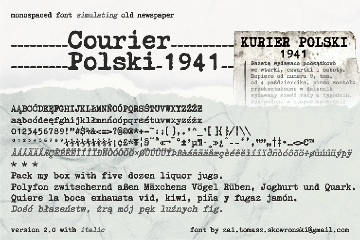 Courier Polski 1941字体 1