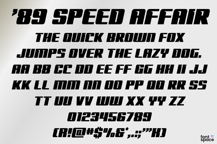 '89 Speed Affair字体 1