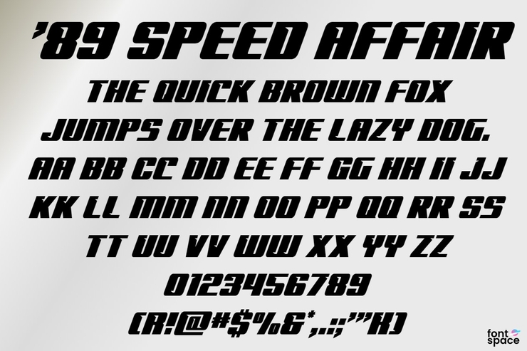 '89 Speed Affair字体 7