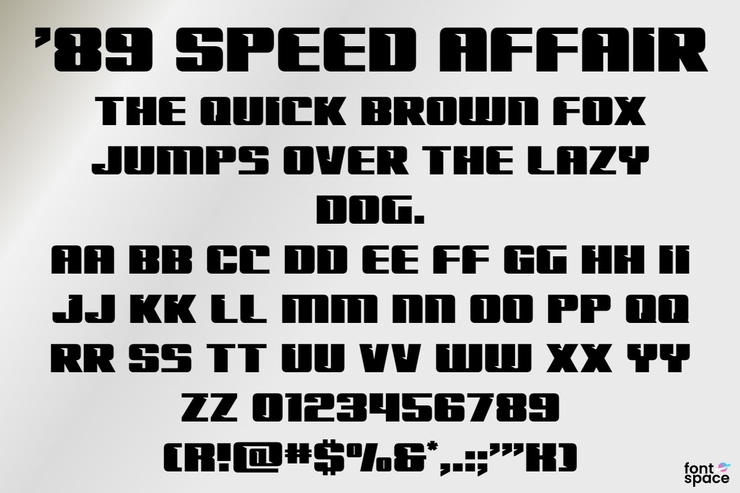 '89 Speed Affair字体 9