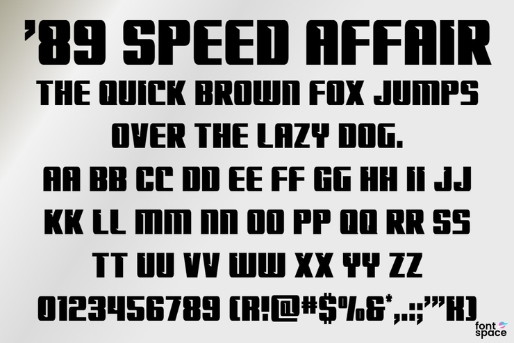 '89 Speed Affair字体 10