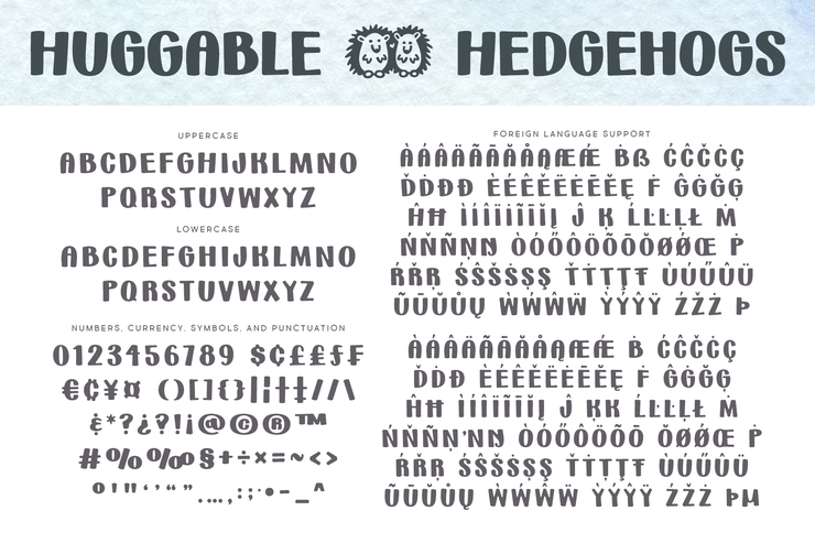 Huggable Hedgehogs字体 3