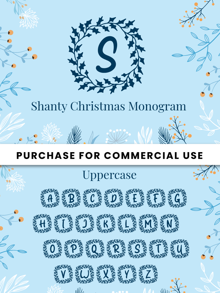 Shanty Christmas Monogram字体 3