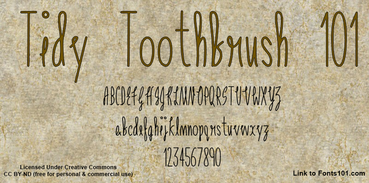 Tidy Toothbrush 101字体 2