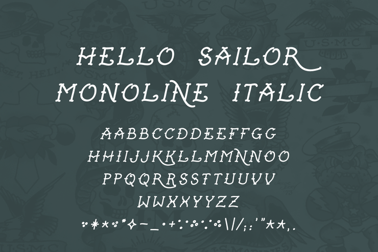 Hello Sailor Monoline字体 1