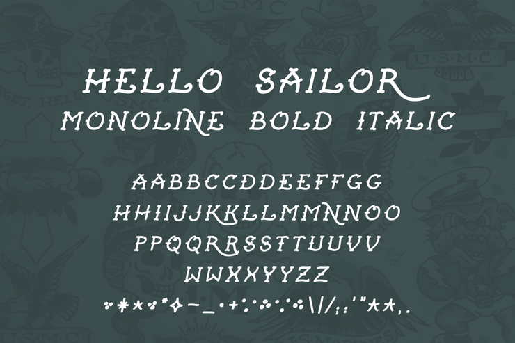 Hello Sailor Monoline字体 2