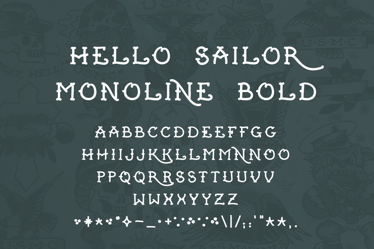 Hello Sailor Monoline字体 3