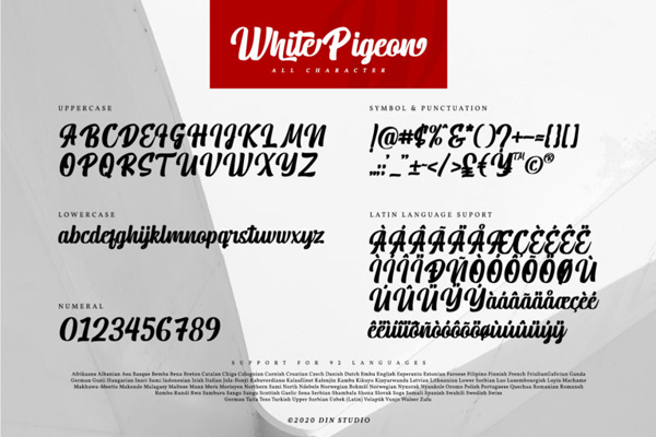 White Pigeon字体 2
