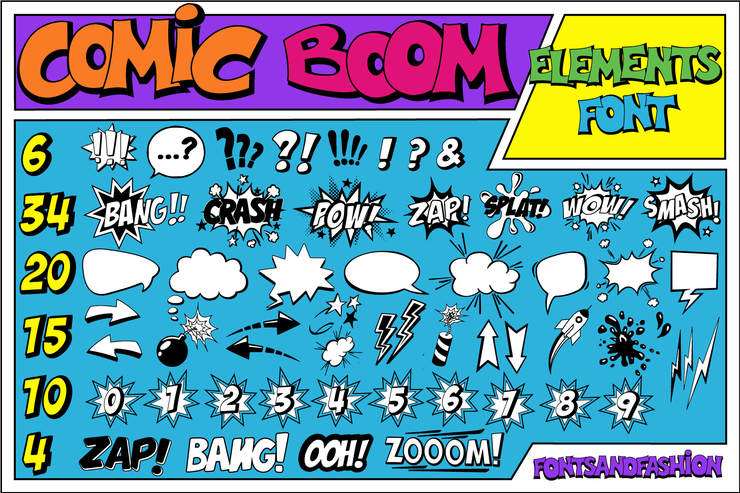 Comic Boom Elements字体 4