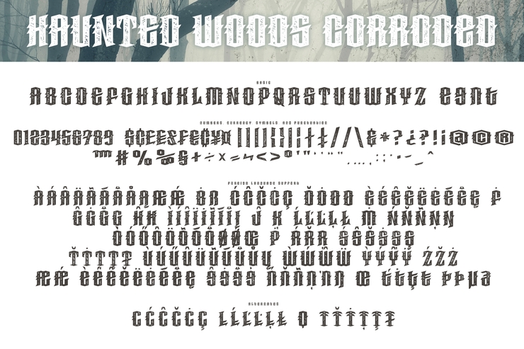 Haunted Woods Corroded字体 3