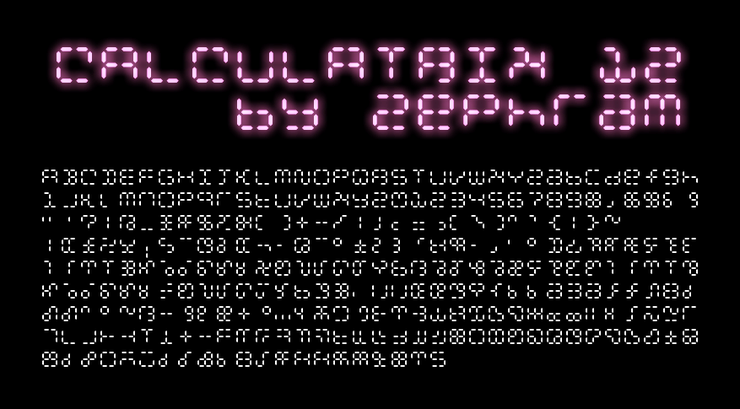 Calculatrix 12字体 2