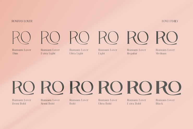 Romans lovers Light字体 1