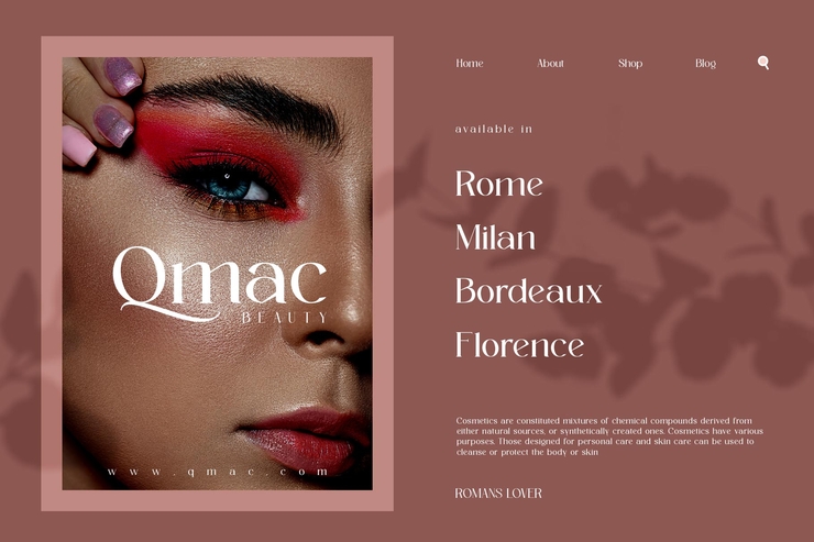 Romans lovers Light字体 6