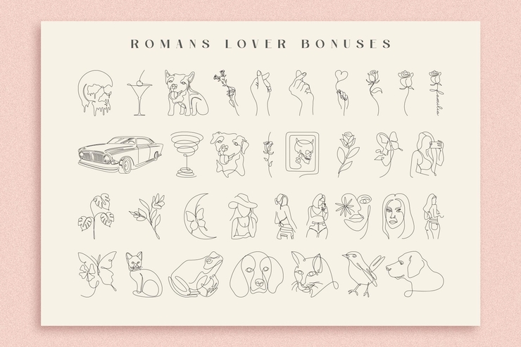 Romans lovers Light字体 8