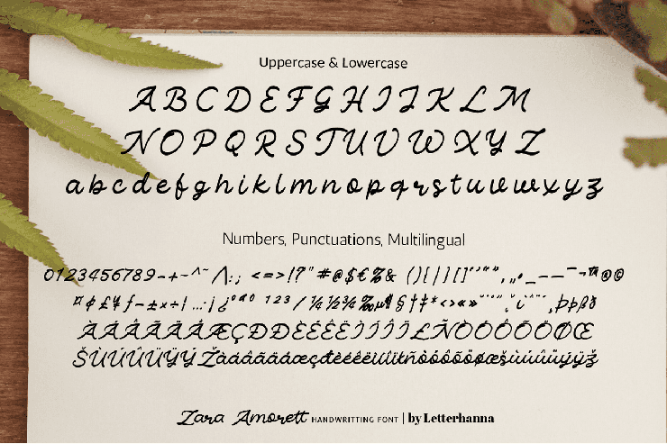 Zara Amorett字体 5